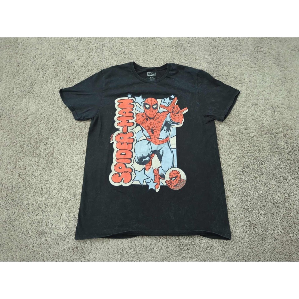 Marvel Spider-Man T Shirt Mens L Short Sleeve Retro Comic Book Graphic‎